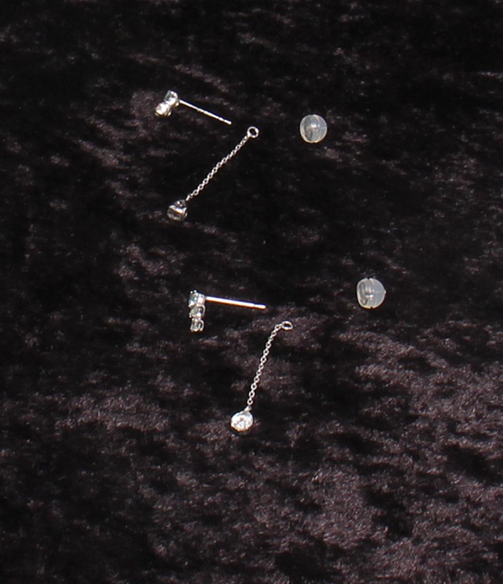 美品 4℃ ピアス K10 ブルートパーズ スイング レディース ヨンドシー