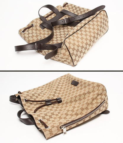 美品 グッチ リュック 巾着型 GGキャンバス 449175 527066 ユニセックス GUCCI