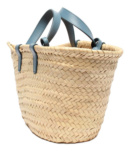 美品 セリーヌ 2way かごバッグ トートバッグ ショルダーバッグ 肩掛け ラフィア カーフスキン クラシック パニエ ティーン トリオンフ レディース