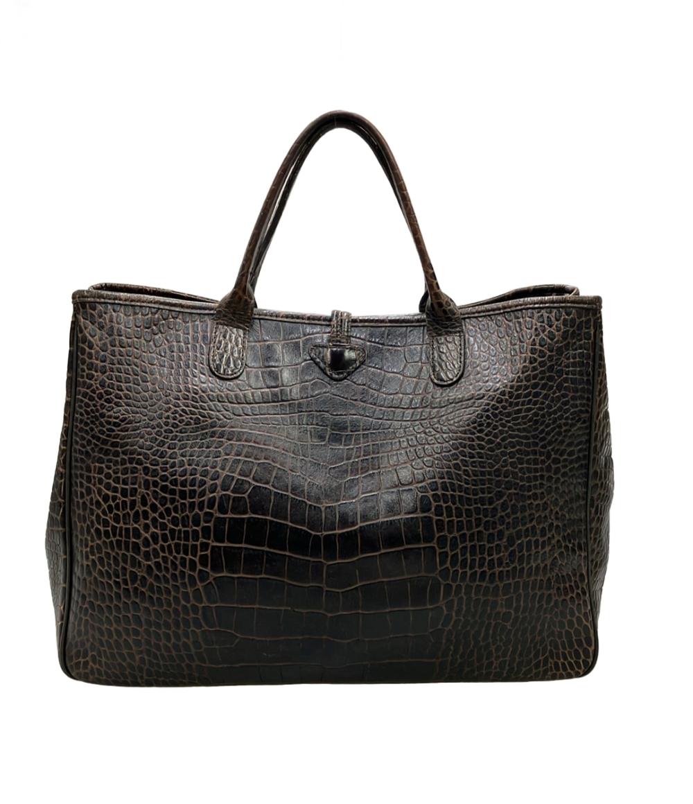 Longchamp トートバッグ クロコ型押し レディース ロンシャン
