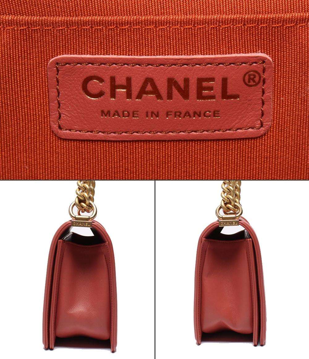 美品 CHANEL チェーンショルダーバッグ ゴールド金具 ラムスキン ボーイシャネル25 レディース シャネル