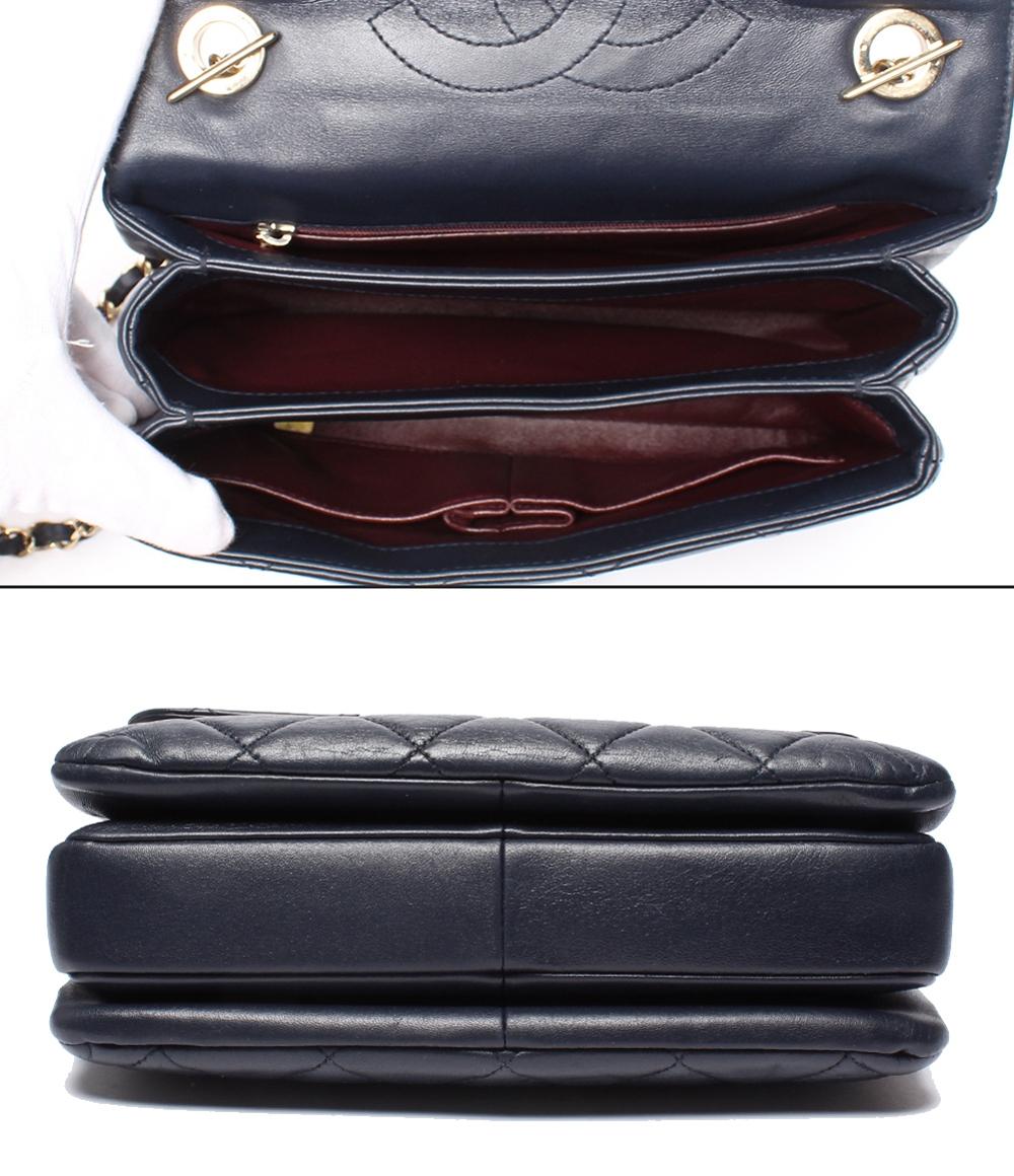 CHANEL 2wayチェーンショルダーバッグ ハンドバッグ 肩掛け ゴールド金具 ラムスキン マトラッセ レディース シャネル