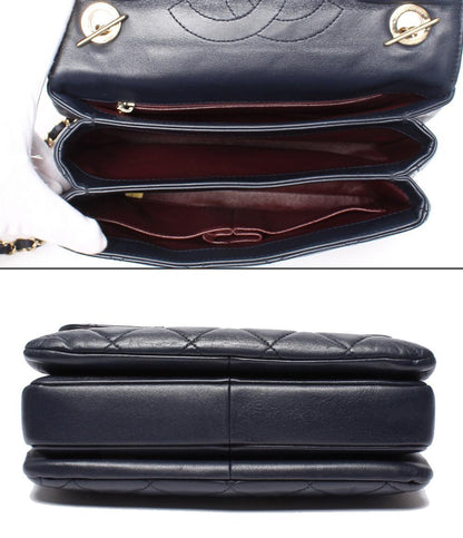 CHANEL 2wayチェーンショルダーバッグ ハンドバッグ 肩掛け ゴールド金具 ラムスキン マトラッセ レディース シャネル