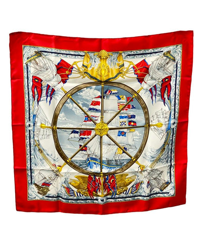 美品 HERMES スカーフ シルク100% カレ90 Vive le Vent レディース エルメス