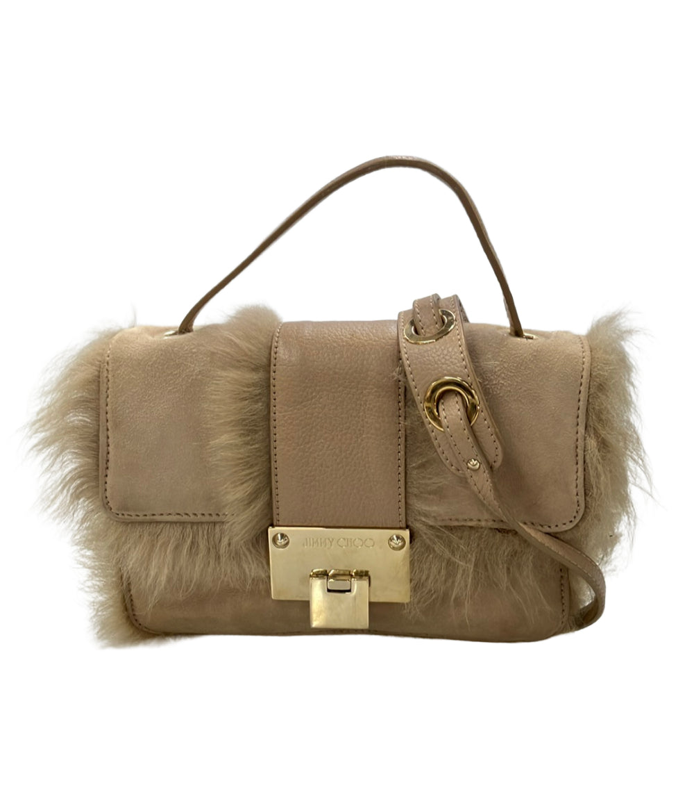 Jimmy Choo 2way ハンドバッグ ショルダーバッグ 斜め掛け ムートン レディース ジミーチュウ