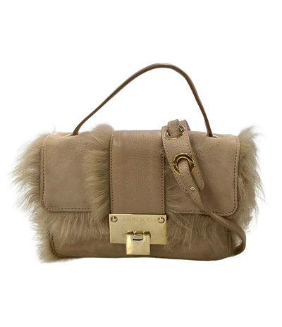 Jimmy Choo 2way ハンドバッグ ショルダーバッグ 斜め掛け ムートン レディース ジミーチュウ