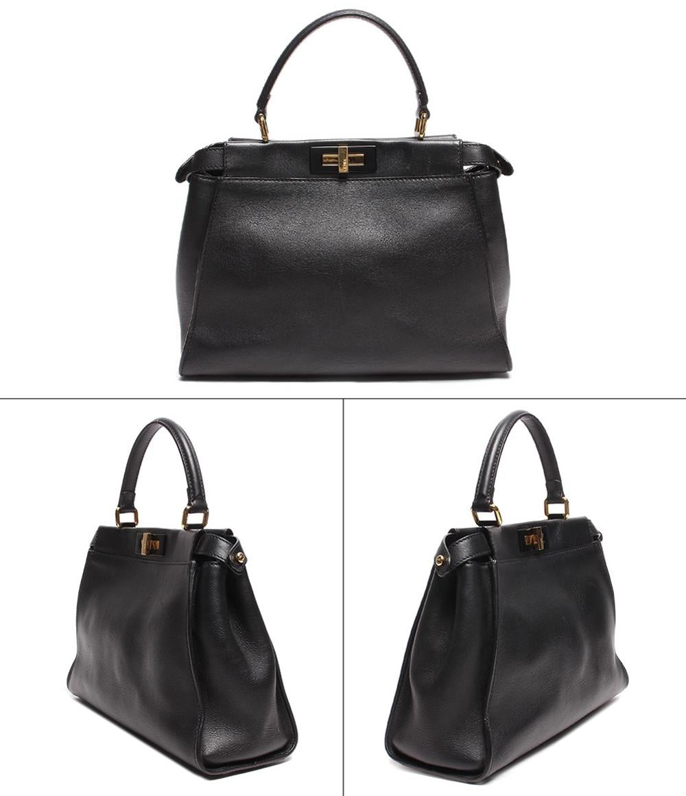 フェンディ レザー ハンドバッグ ゴールド金具 ピーカブー 8BN2903ZNF0KUR レディース FENDI