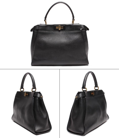 フェンディ レザー ハンドバッグ ゴールド金具 ピーカブー 8BN2903ZNF0KUR レディース FENDI