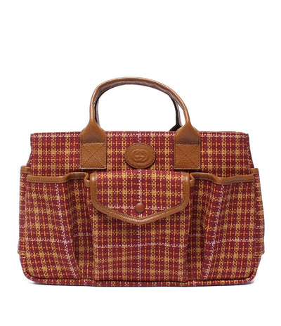 美品 GUCCI ハンドバッグ チルドレンズ チェック柄 トートバッグ 628159 レディース グッチ