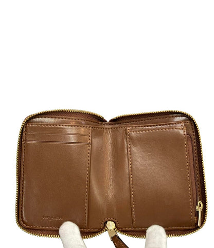 COACH ラウンドファスナー二つ折り財布 PVC キャンバス レザー F30308 レディース コーチ
