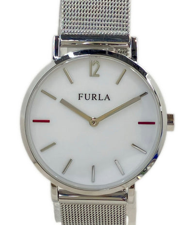 美品 FURLA 腕時計 クオーツ ホワイト レディース メンズ フルラ