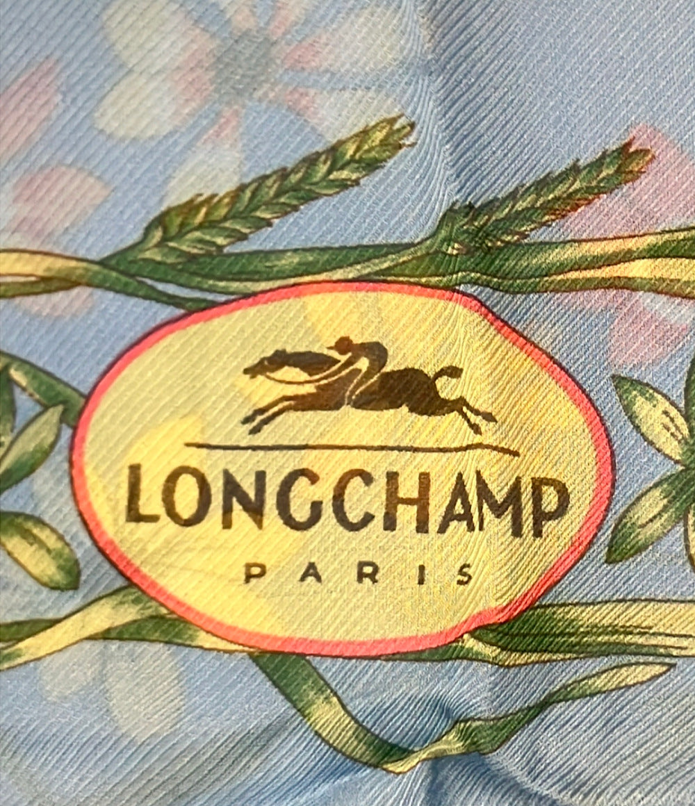 Longchamp スカーフ シルク100% 花柄 レディース ロンシャン