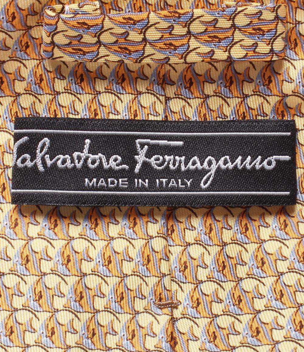 美品 サルヴァトーレフェラガモ ネクタイ シルク100％ メンズ Salvatore Ferragamo