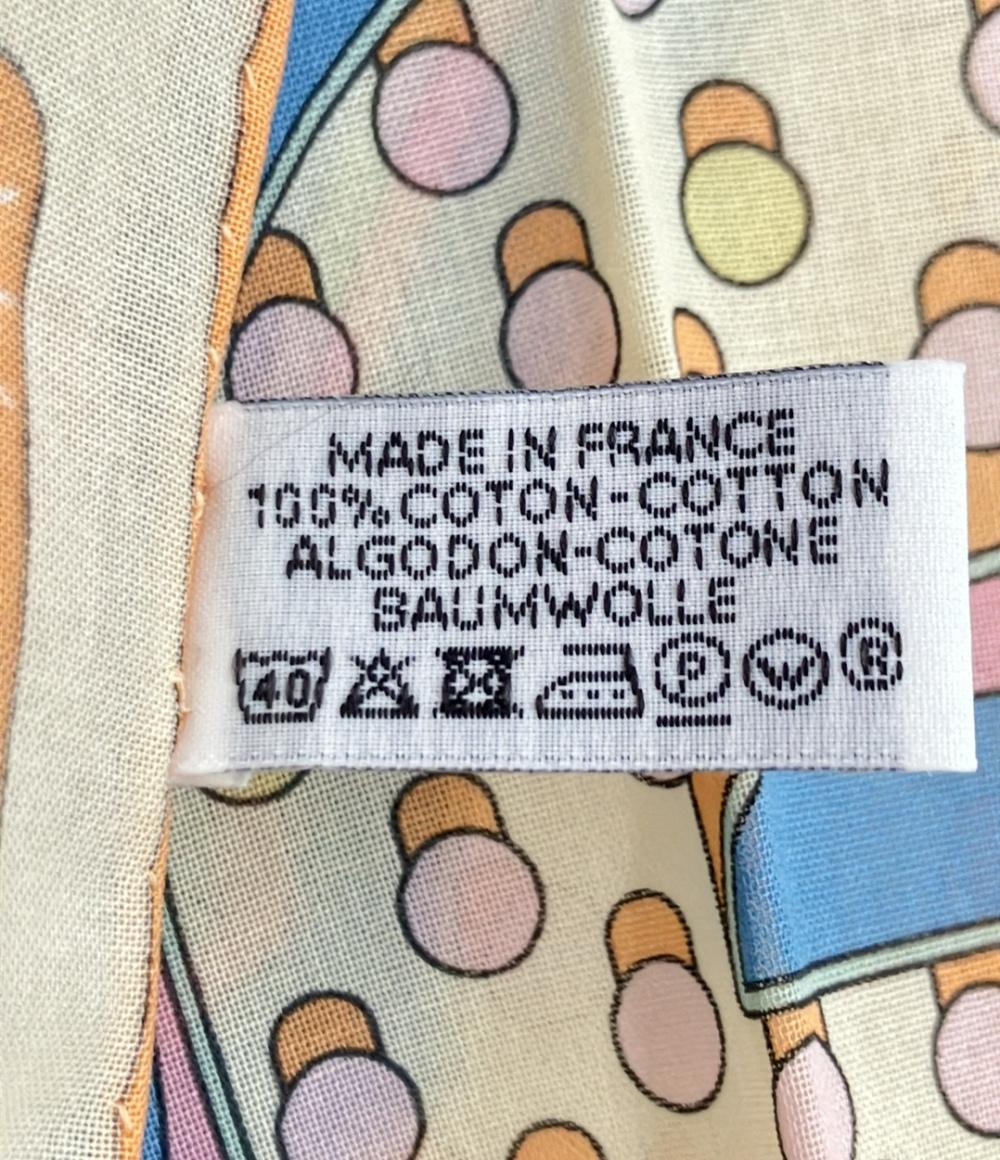 美品 HERMES ハンカチーフ カレ45 ガブロッシュ エレクトリック レディース エルメス