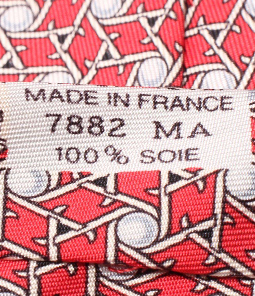 美品 エルメス ネクタイ シルク100％ 総柄 メンズ HERMES