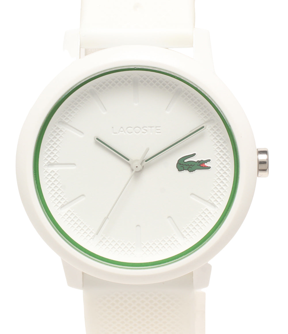美品 LACOSTE 腕時計 クオーツ ホワイト レディース メンズ ラコステ