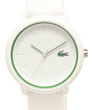 美品 LACOSTE 腕時計 クオーツ ホワイト レディース メンズ ラコステ
