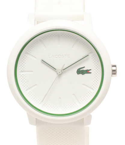 美品 LACOSTE 腕時計 クオーツ ホワイト レディース メンズ ラコステ