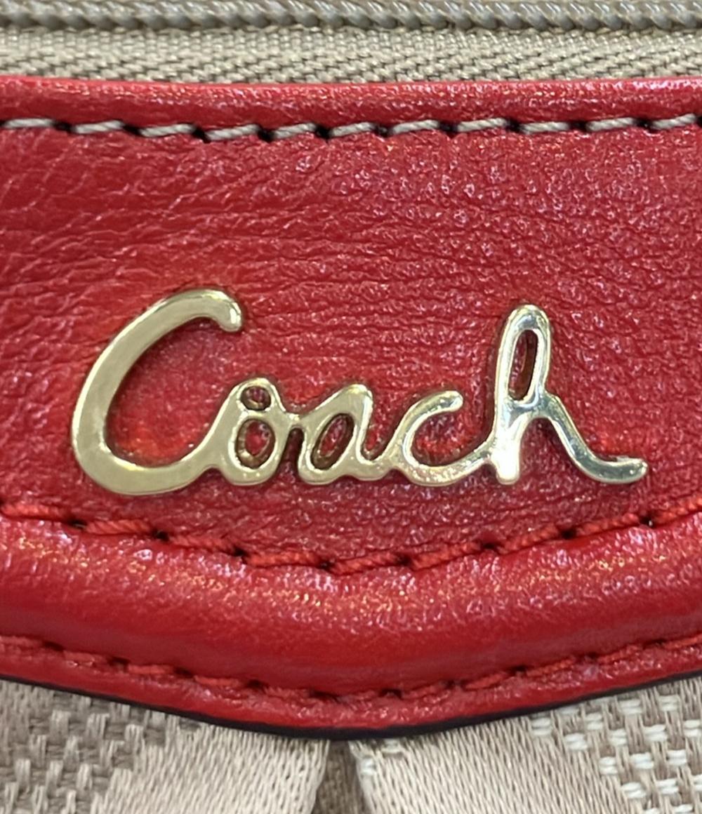 美品 COACH ショルダーバッグ 斜め掛け オプアート レディース コーチ