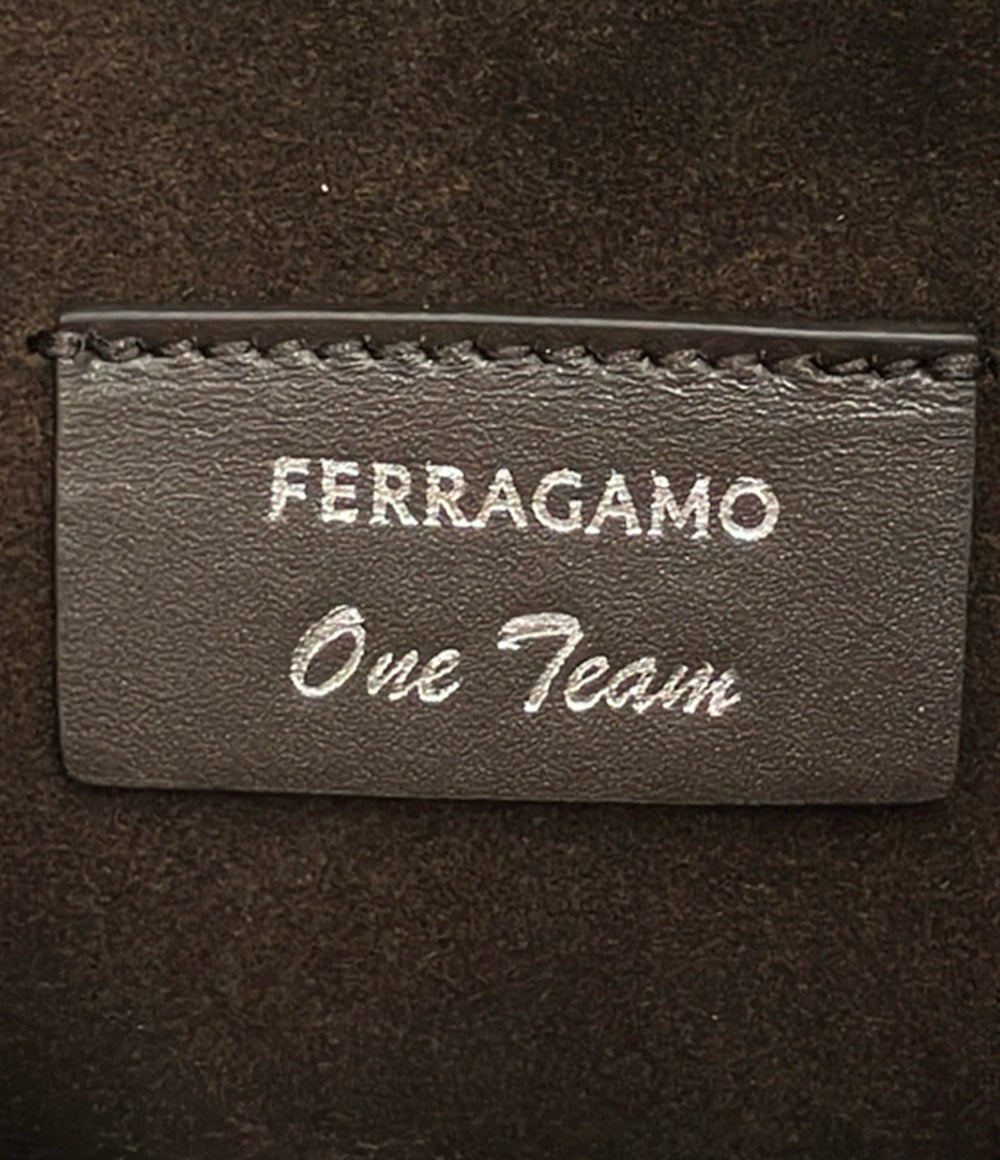 美品 Salvatore Ferragamo クラッチバッグ レザー ガンチーニ メンズ