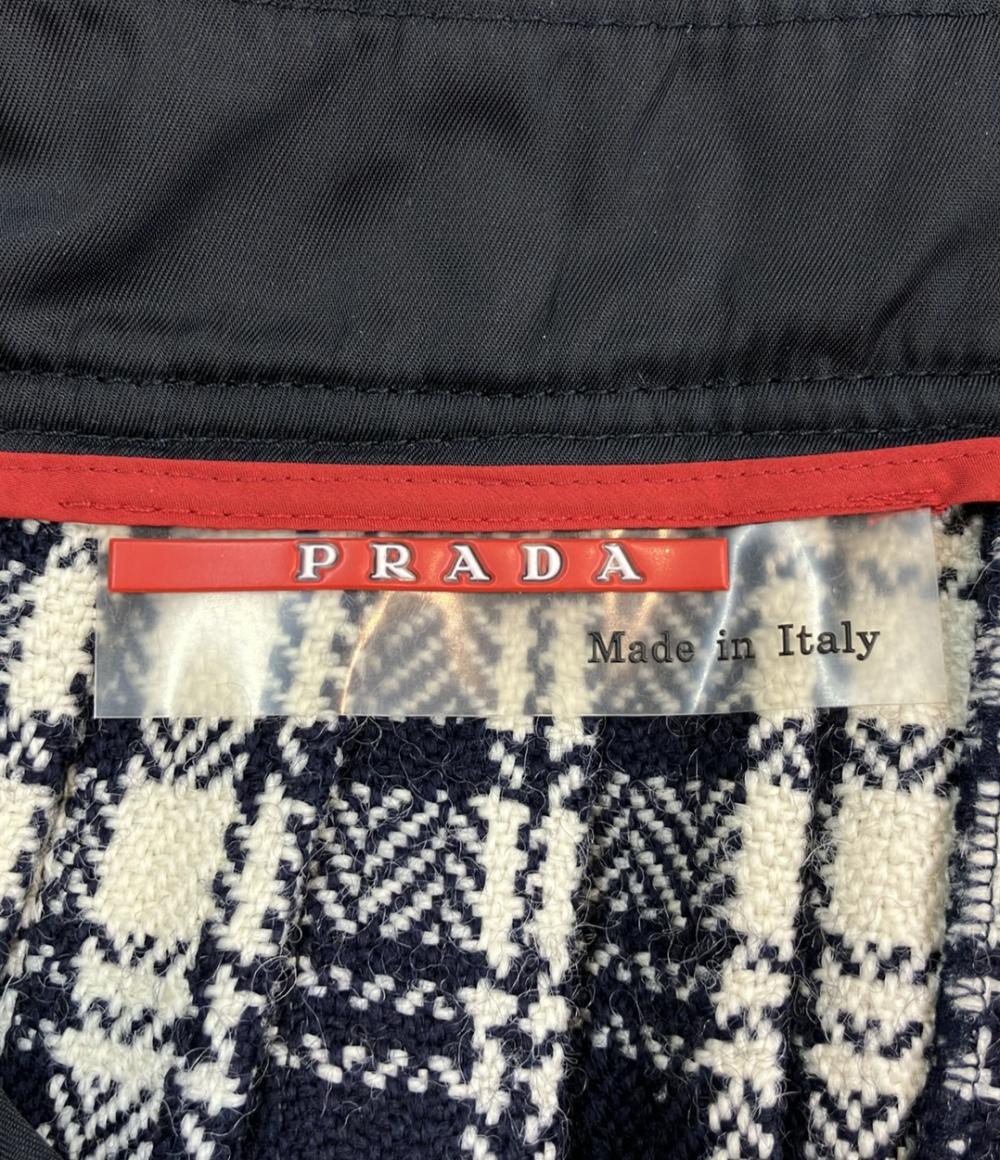 美品 プラダ チェック柄ラップスカート レディース SIZE 40 (M) PRADA