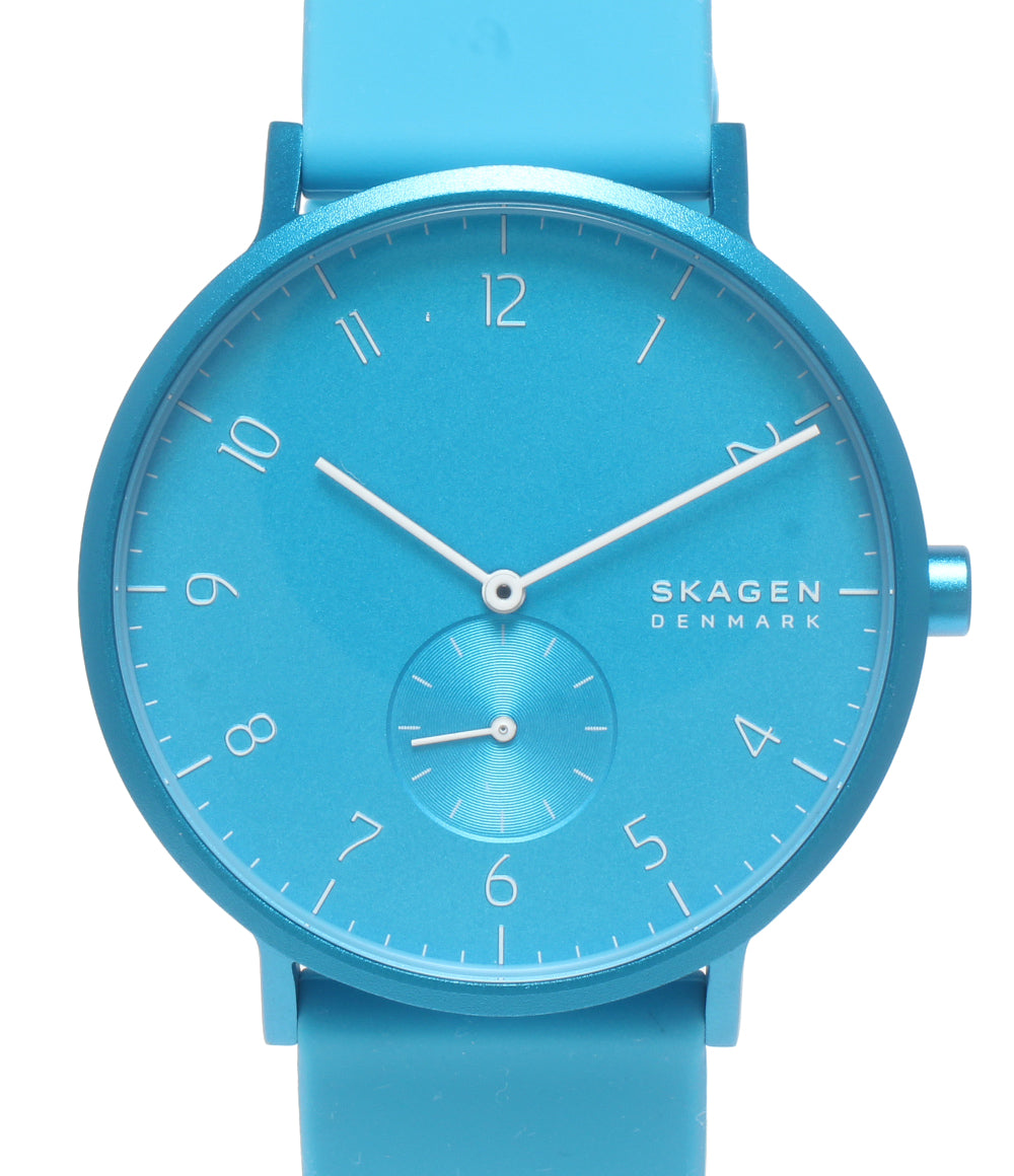 美品 SKAGEN 腕時計 アーレンカラーネオン クオーツ ブルー SKW6555 レディース メンズ スカーゲン
