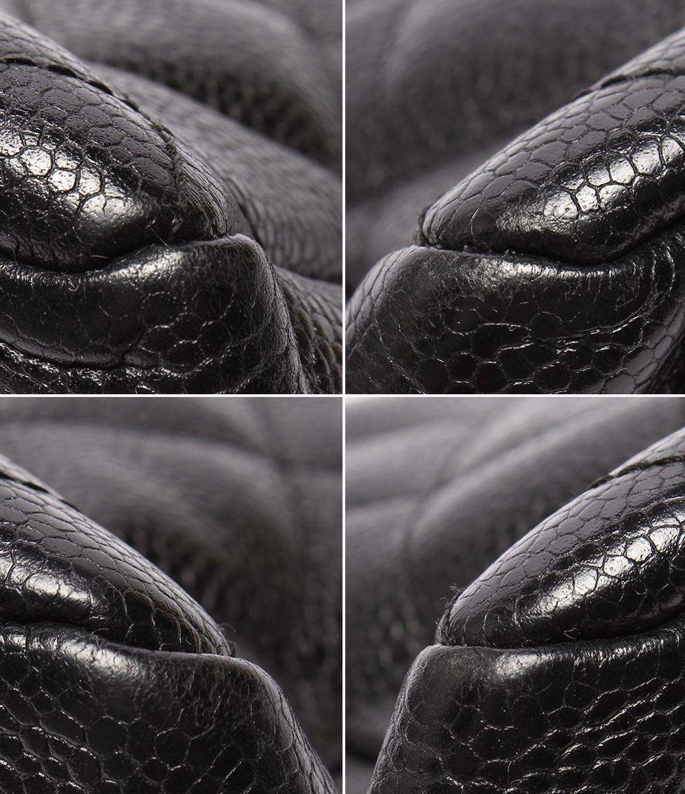 CHANEL チェーントートバッグ 肩掛け ゴールド金具 キャビアスキン マトラッセ プチタイムレス A18004 レディース シャネル