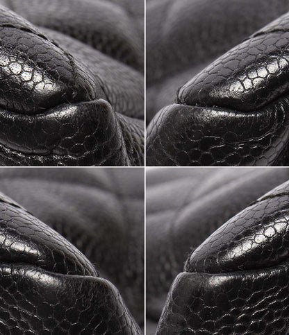 CHANEL チェーントートバッグ 肩掛け ゴールド金具 キャビアスキン マトラッセ プチタイムレス A18004 レディース シャネル