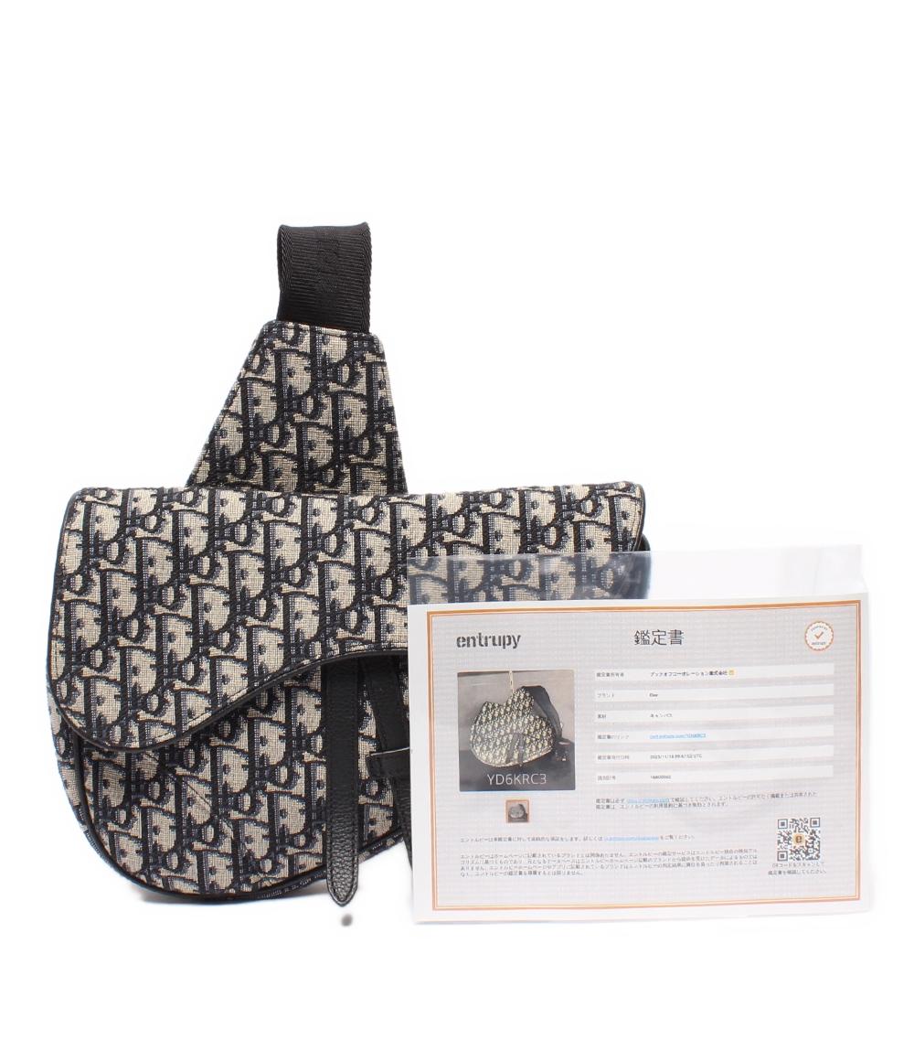 美品 Dior ボディバッグ キャンバス サドルバッグ 16BO0262 メンズ ディオール