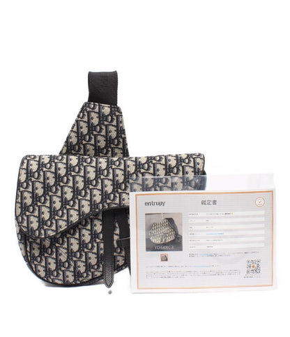 美品 Dior ボディバッグ キャンバス サドルバッグ 16BO0262 メンズ ディオール
