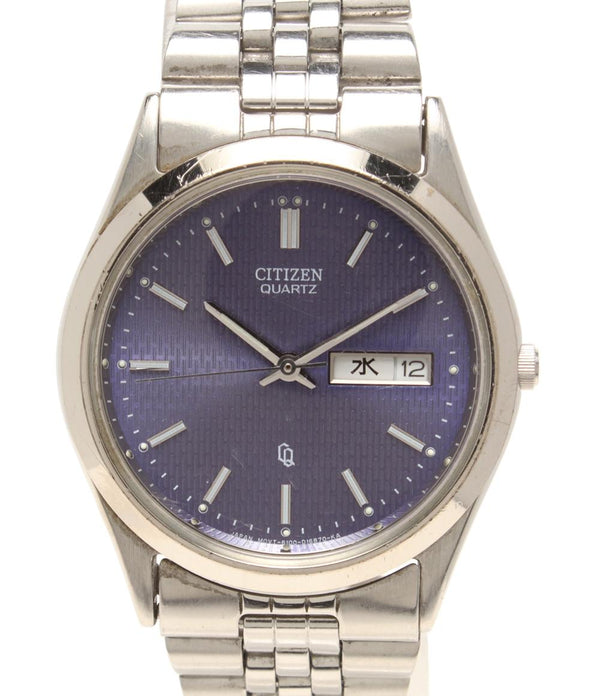 CITIZEN　シチズンクオーツ　4MJ-2 木製クク時計 1980年代 ジャンク品 昭和レトロ シチズン スクエア型 クオーツ 木目柄 壁掛け