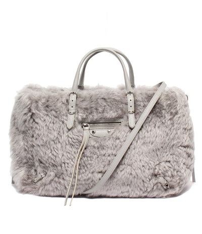 Balenciaga 2wyハンドバッグ ショルダーバッグ 斜め掛け ムートン ファー ペーパー レディース バレンシアガ