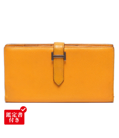 HERMES 長財布 □P刻印 シルバー金具 ヴォーエプソン ベアンスフレ レディース エルメス