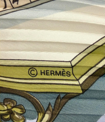 HERMES プリーツスカーフ カレ90 シルク 100% DIES ET HORE レディース エルメス