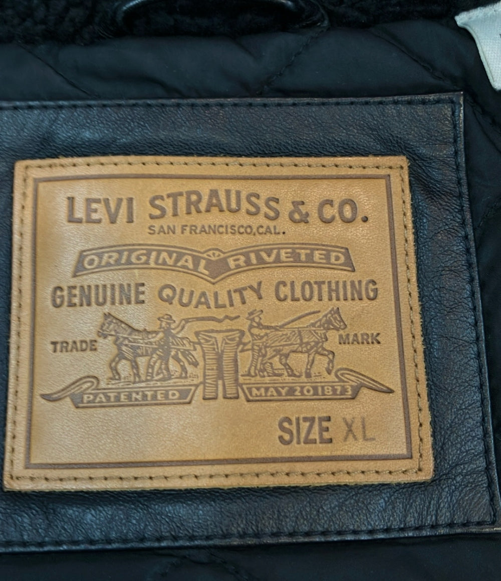 Levi's レザージャケット ブルゾン 裏地キルティング ポリエステル ラムレザー ボア CRUZ LEATHER SHERPA JACKET A8564-0000 メンズ SIZE XL