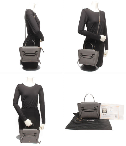 CELINE 2WAY ハンドバッグ ショルダーバッグ 肩掛け 斜め掛け ナノ ベルトバッグ 189003 レディース セリーヌ
