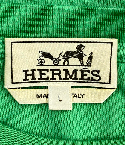 美品 エルメス ミニレザーパッチ半袖Tシャツ メンズ SIZE L HERMES
