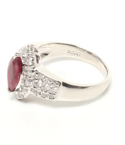 美品 リング 指輪 Pt900 ルビー 1.20ct ダイヤ 0.90ct レディース SIZE 13号