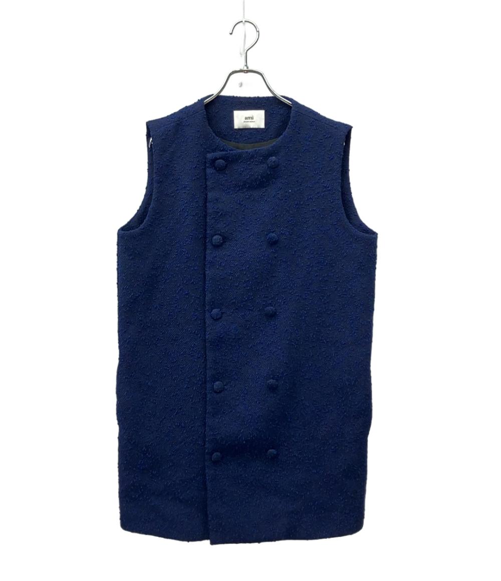 ami alexandre mattiussi ベスト ネップツイード ジレワンピース 2WAY クルーネックライン ボタン開閉 FDR105.WV0001 レディース SIZE 42 (XL)