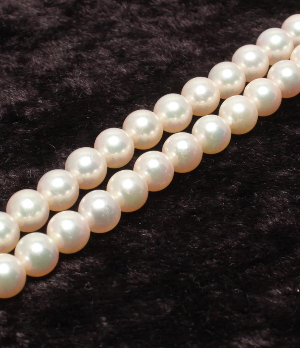 美品 MIKIMOTO 2連ネックレス SV パール 5.0-5.5mm レディース ミキモト
