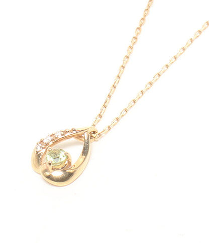 美品 VENDOME AOYAMA ネックレス K10 ペリドット ダイヤ レディース ヴァンドームアオヤマ