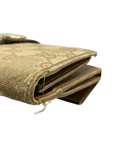 グッチ ダブルホック 二つ折り長財布 GGキャンバス 203550 2091 レディース GUCCI