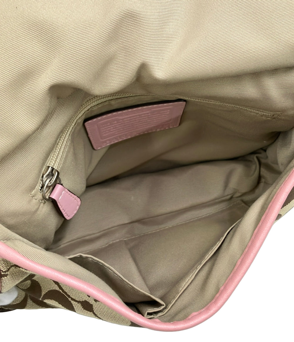 美品 COACH ショルダーバッグ 斜め掛け リボン シグネチャー F13791
