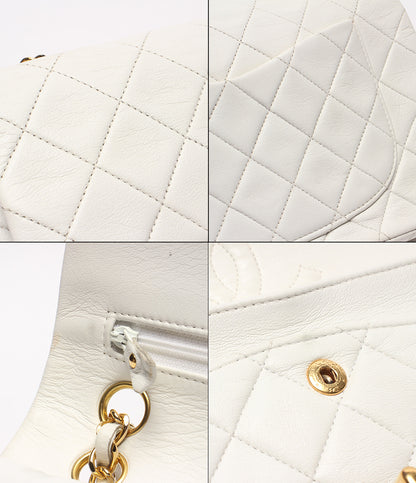 CHANEL チェーンショルダーバッグ 肩掛け 斜め掛け ゴールド金具 マトラッセ ダブルチェーン ダブルフラップ ２番台 レディース シャネル