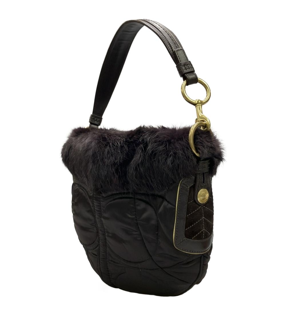 美品 COACH ショルダーバッグ ファー 肩掛け 3586 レディース コーチ