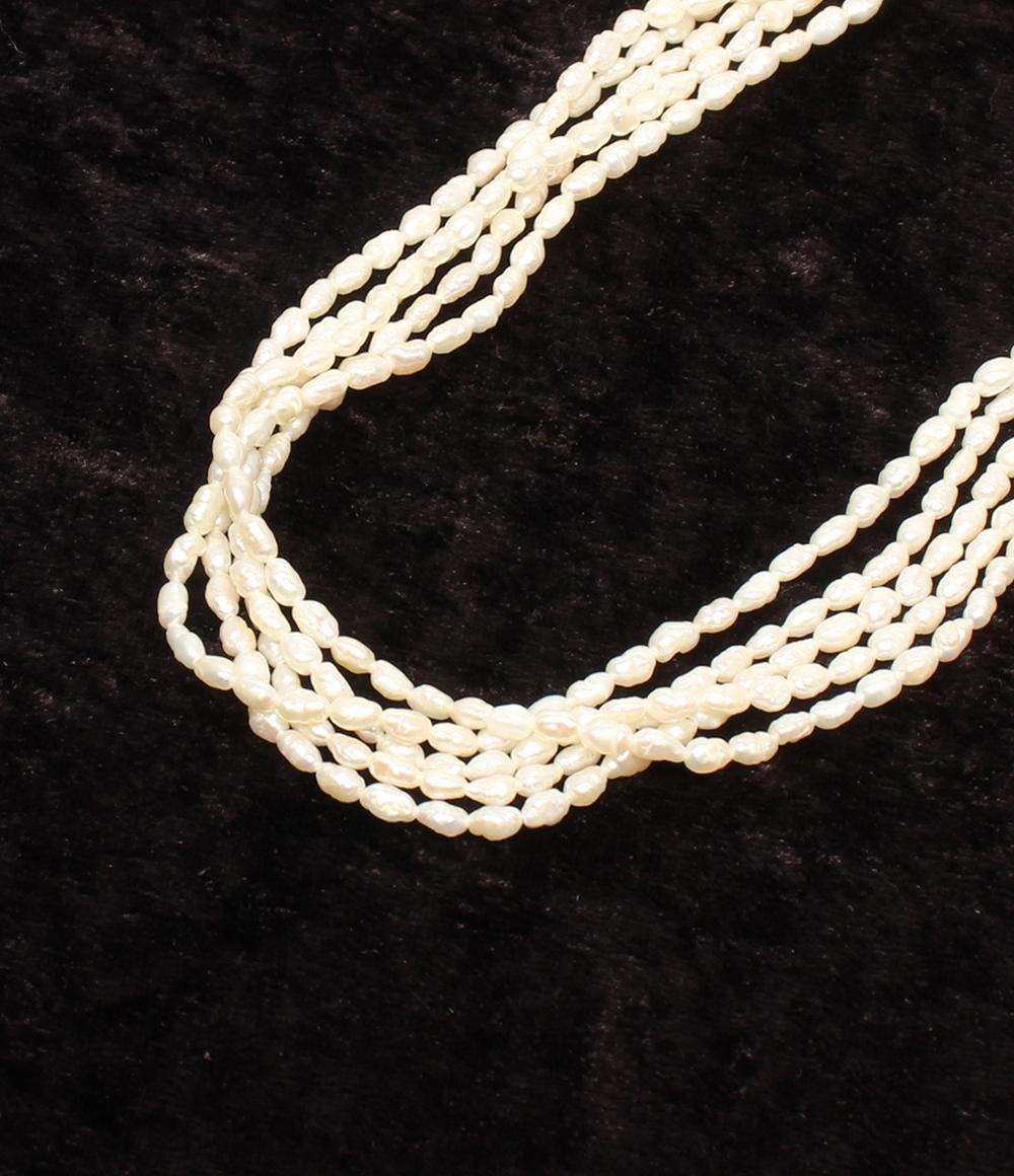 美品 5連ネックレス 淡水パール レディース