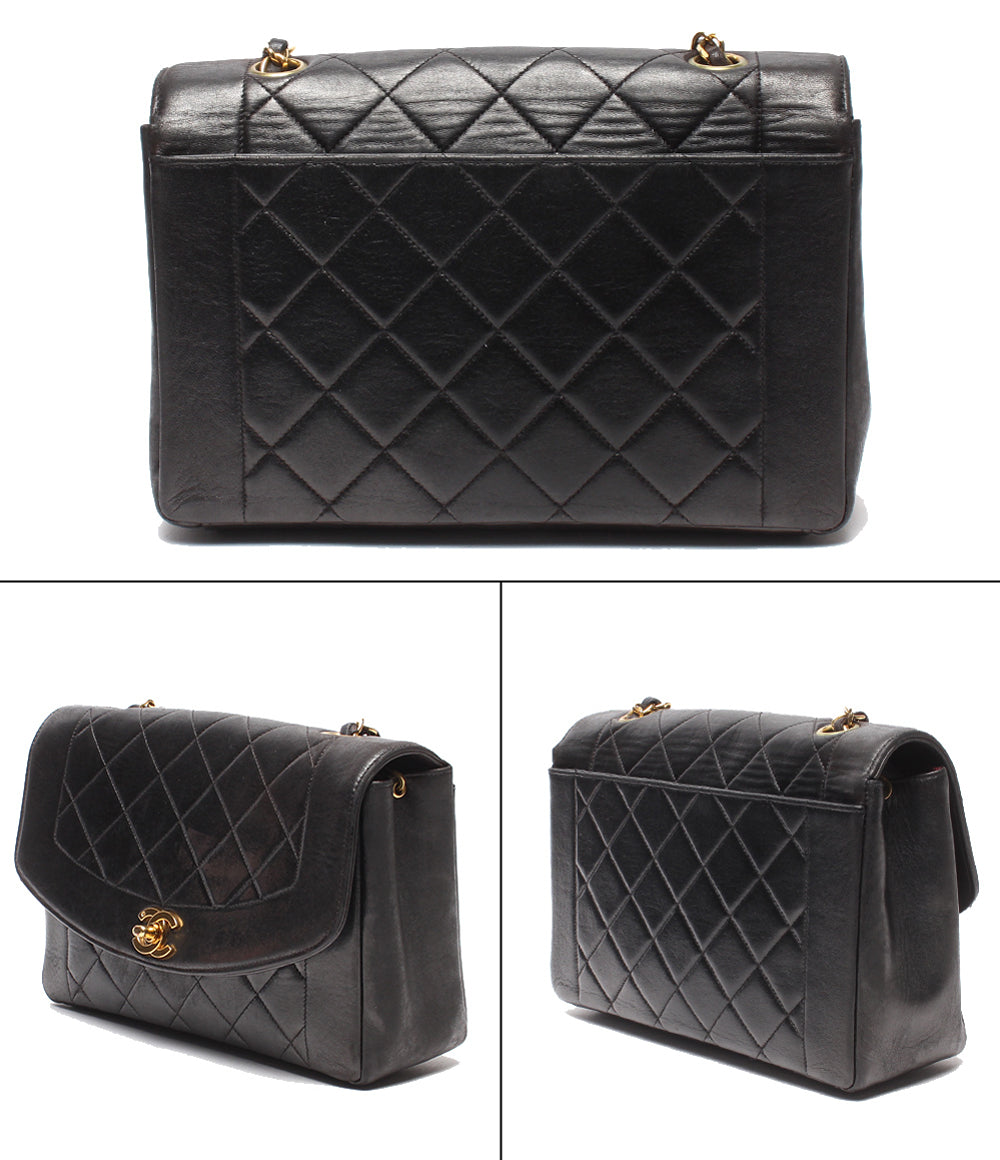CHANEL チェーンショルダーバッグ 肩掛け ゴールド金具 マトラッセ ダイアナ25 シングルチェーン シングルフラップ 4番台 A01165 レディース シャネル