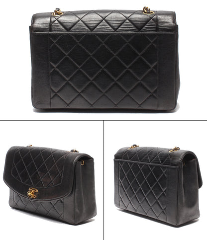 CHANEL チェーンショルダーバッグ 肩掛け ゴールド金具 マトラッセ ダイアナ25 シングルチェーン シングルフラップ 4番台 A01165 レディース シャネル
