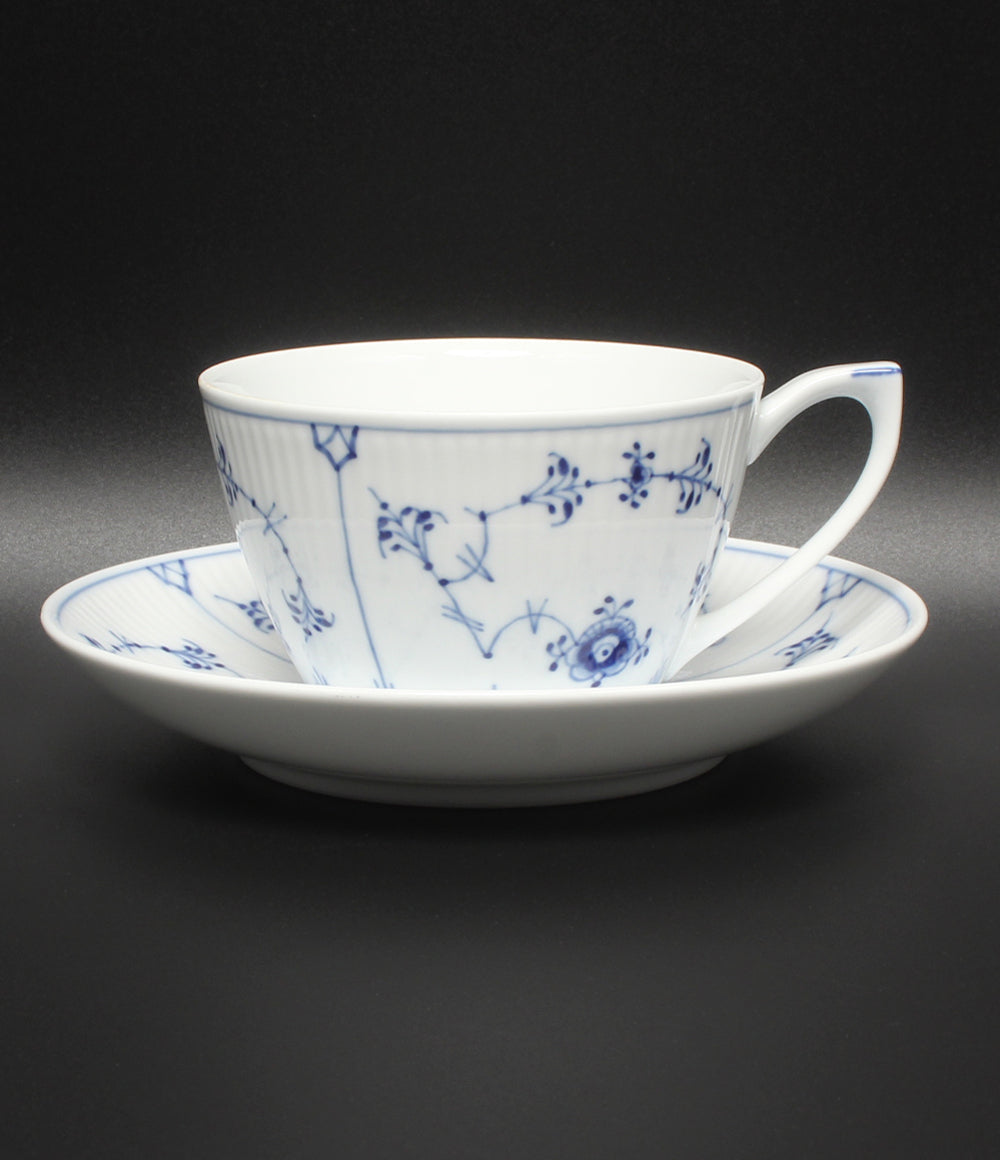 美品 Royal Copenhagen カップ＆ソーサー ブルーフルーテッド プレイン ロイヤルコペンハーゲン
