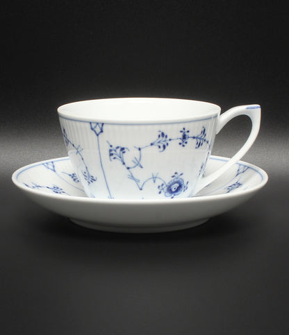 美品 Royal Copenhagen カップ＆ソーサー ブルーフルーテッド プレイン ロイヤルコペンハーゲン